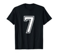 Number 7 Varsity Sports Team T-Shirt - Casual Everyday Wear Men Women - T-Shirt, Sweatshirt, Hoodie