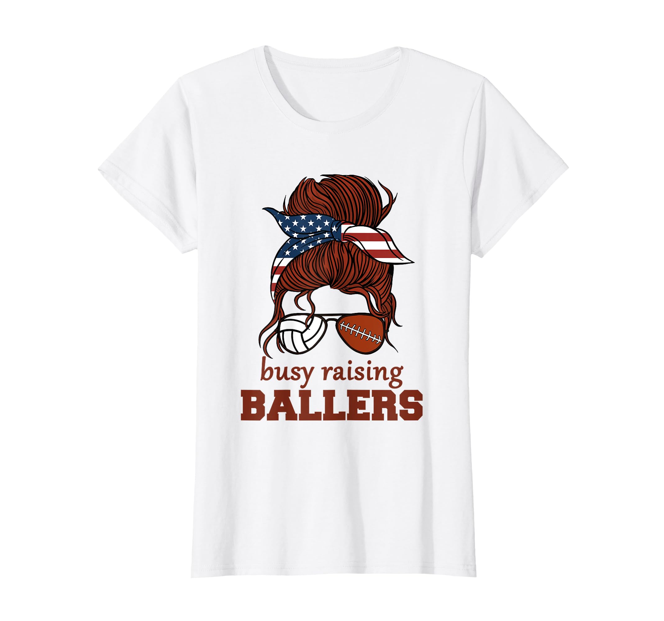 Volleyball And Football Mom Usa Busy T-Shirt - Aesthetic Graphic Men Women - T-Shirt, Sweatshirt, Hoodie