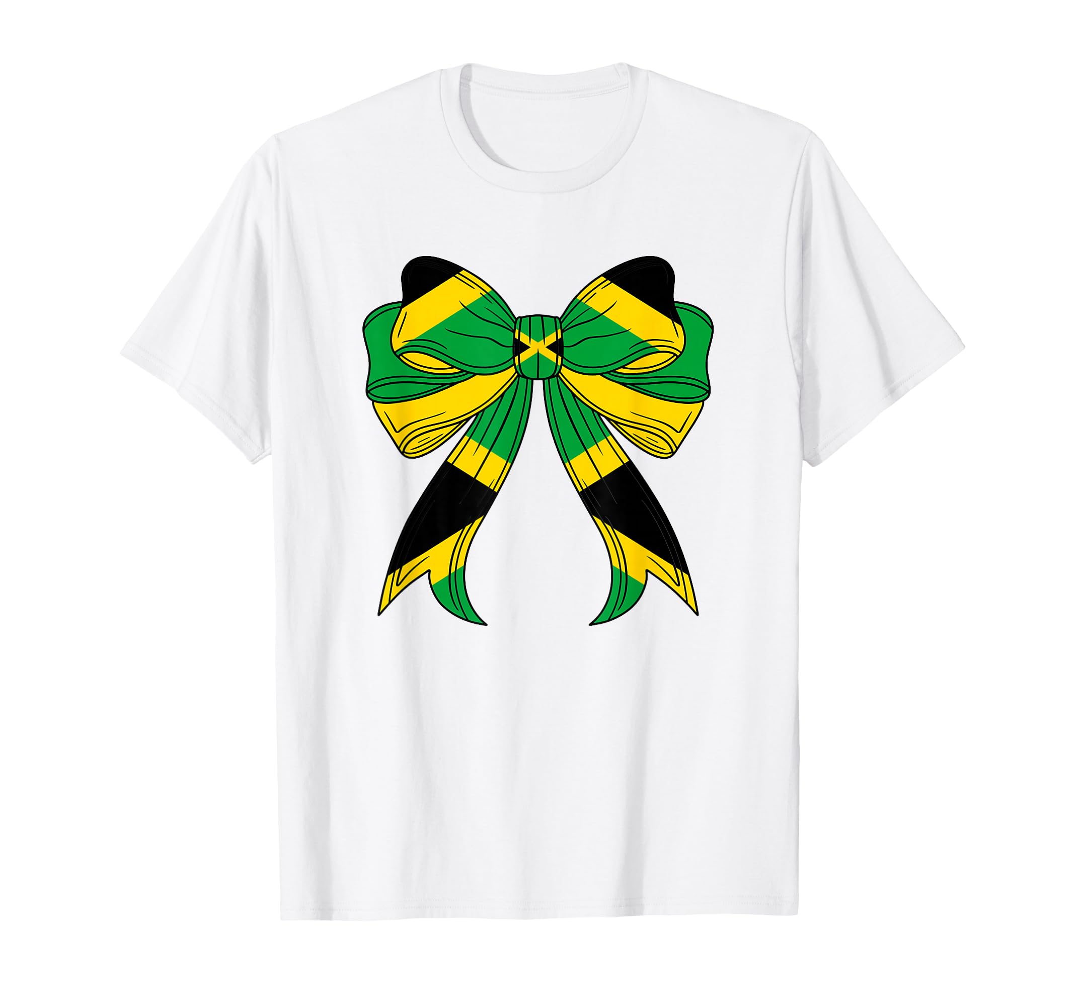 Jamaica Flag Coquette Bow Jamaican T-Shirt - Minimalist Print Men Women - T-Shirt, Sweatshirt, Hoodie