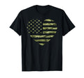 Camo American Flag Heart T-Shirt - Casual Everyday Wear for Adults - T-Shirt, Sweatshirt, Hoodie