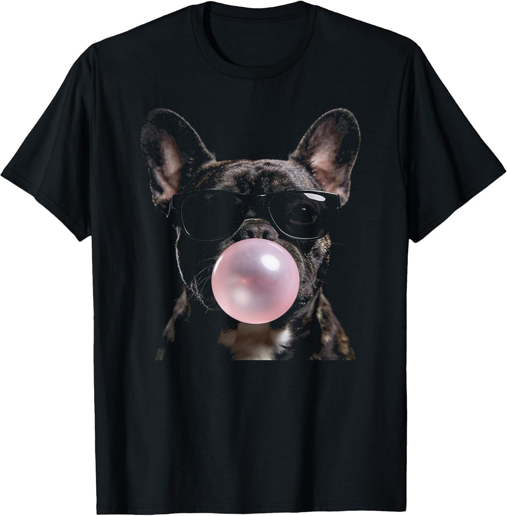 Funny French Bulldog Blowing A Bubble Sunglasses - Adult & Kids T-Shirts, Sweatshirts & Hoodies apparel design preview 1