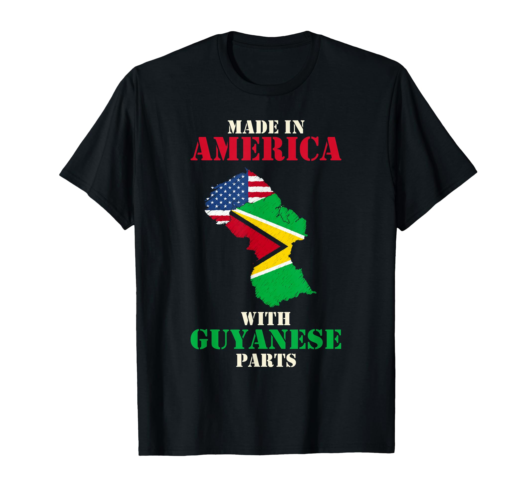 Made America Guyanese Parts Usa Guyana T-Shirt - Trendy Graphic Men Women - T-Shirt, Sweatshirt, Hoodie
