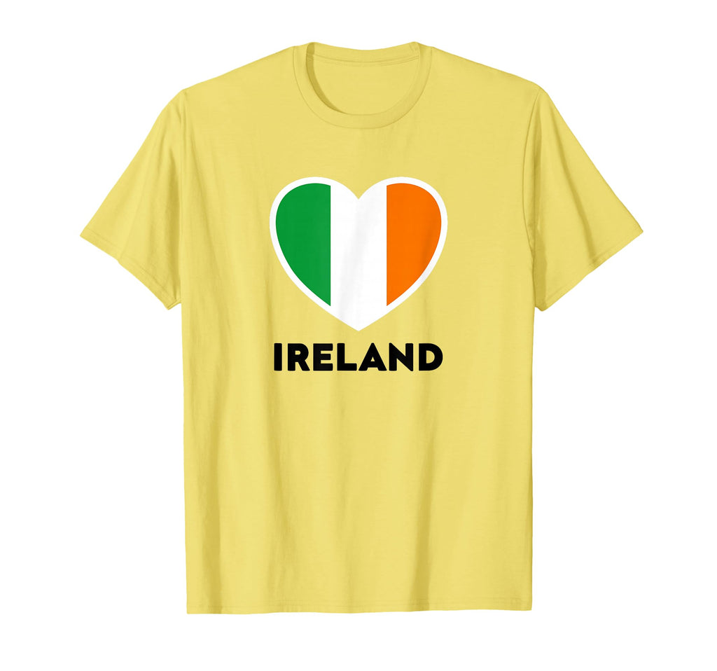 Ireland Flag Heart Orange White Green T-Shirt - Custom Art Print Men Women - T-Shirt, Sweatshirt, Hoodie