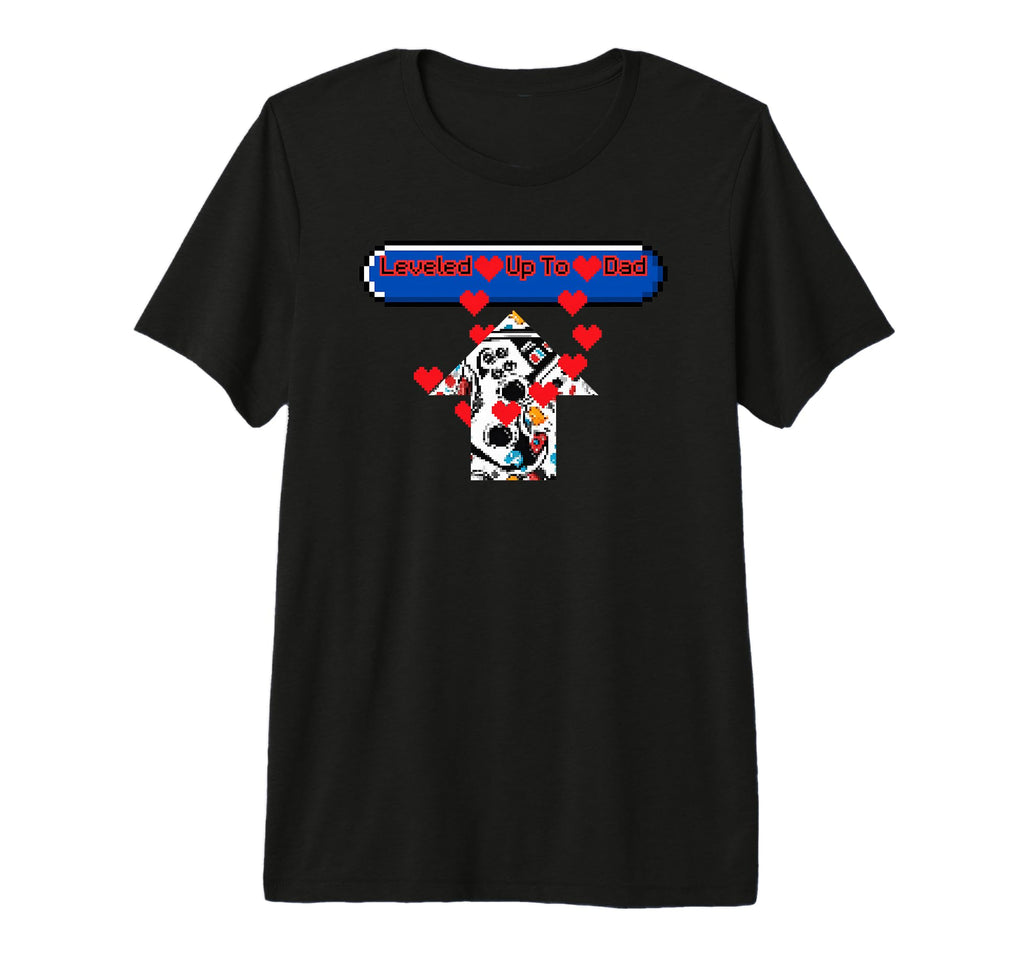 Leveled Up To Dad Pixel Gamer Tri T-Shirt - Aesthetic Graphic Men Women - T-Shirt, Sweatshirt, Hoodie