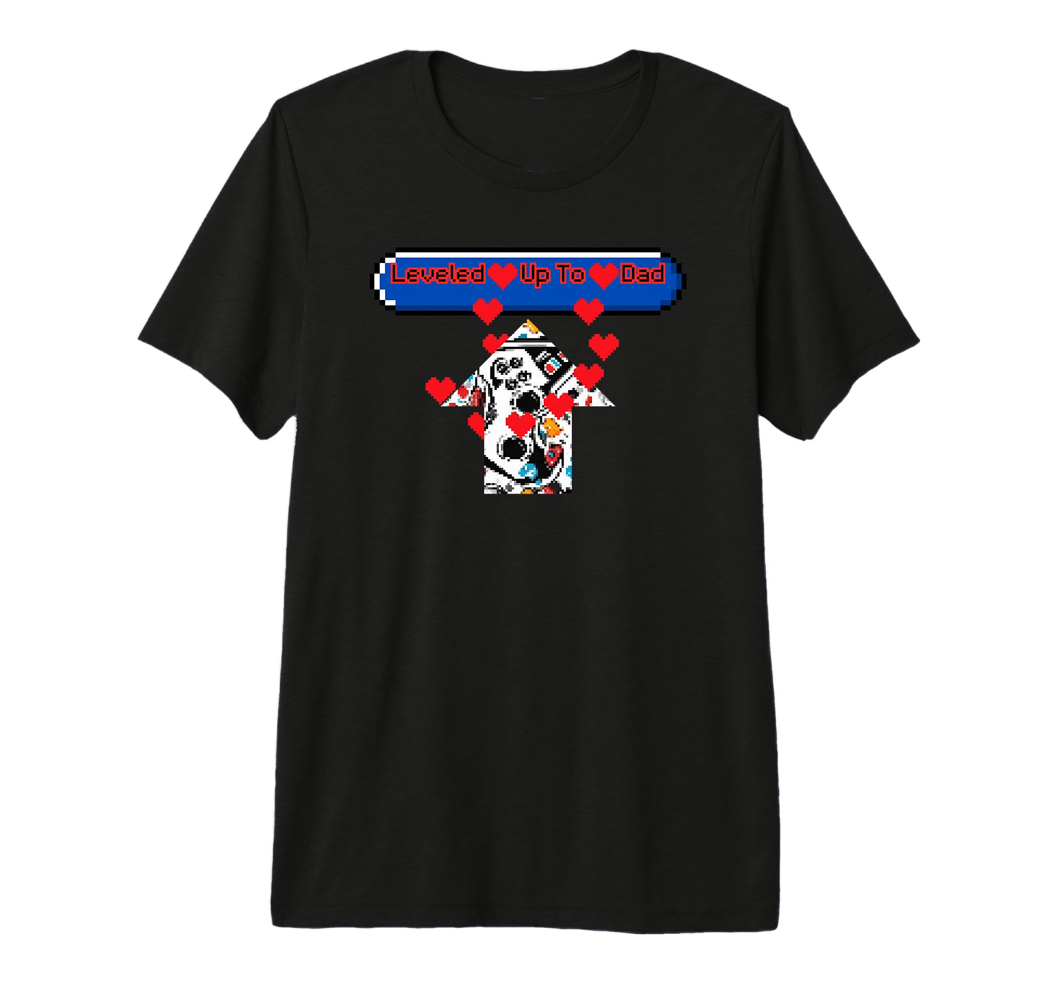 Leveled Up To Dad Pixel Gamer Tri T-Shirt - Aesthetic Graphic Men Women - T-Shirt, Sweatshirt, Hoodie