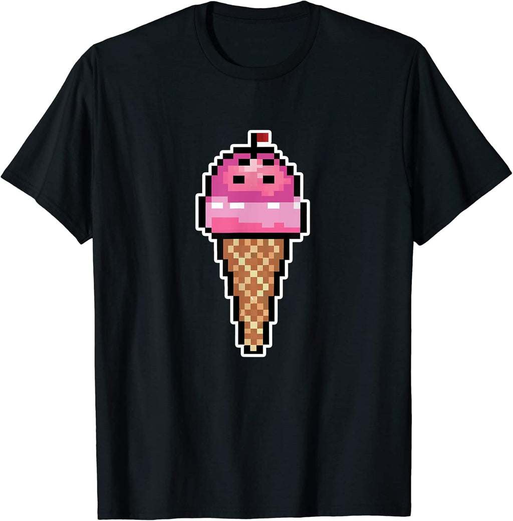 Ice cream Pixel Art Retro Gaming Style - Adult & Kids T-Shirts, Sweatshirts & Hoodies apparel design preview 1