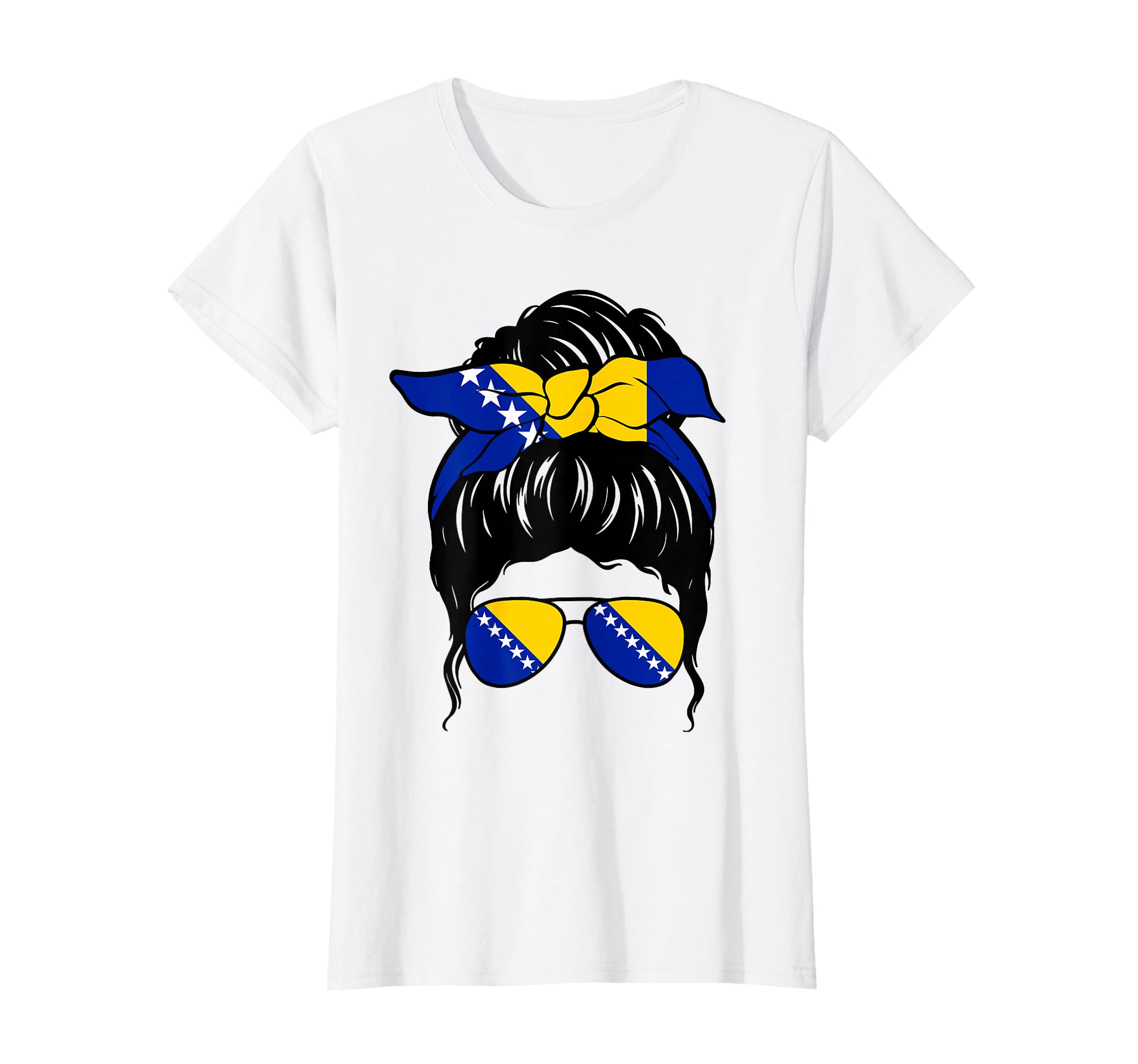 Bosnian Bosnia And Herzegovina Flag T-Shirt - Custom Art Print for Adults - T-Shirt, Sweatshirt, Hoodie
