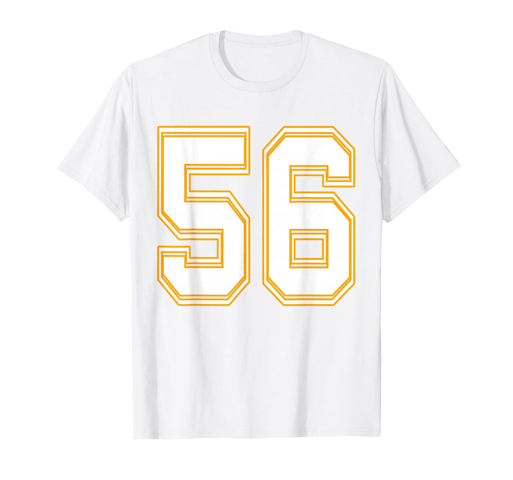 Number 56 Red Yellow White Football T-Shirt - Aesthetic Graphic Unisex - T-Shirt, Sweatshirt, Hoodie