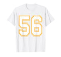 Number 56 Red Yellow White Football T-Shirt - Aesthetic Graphic Unisex - T-Shirt, Sweatshirt, Hoodie