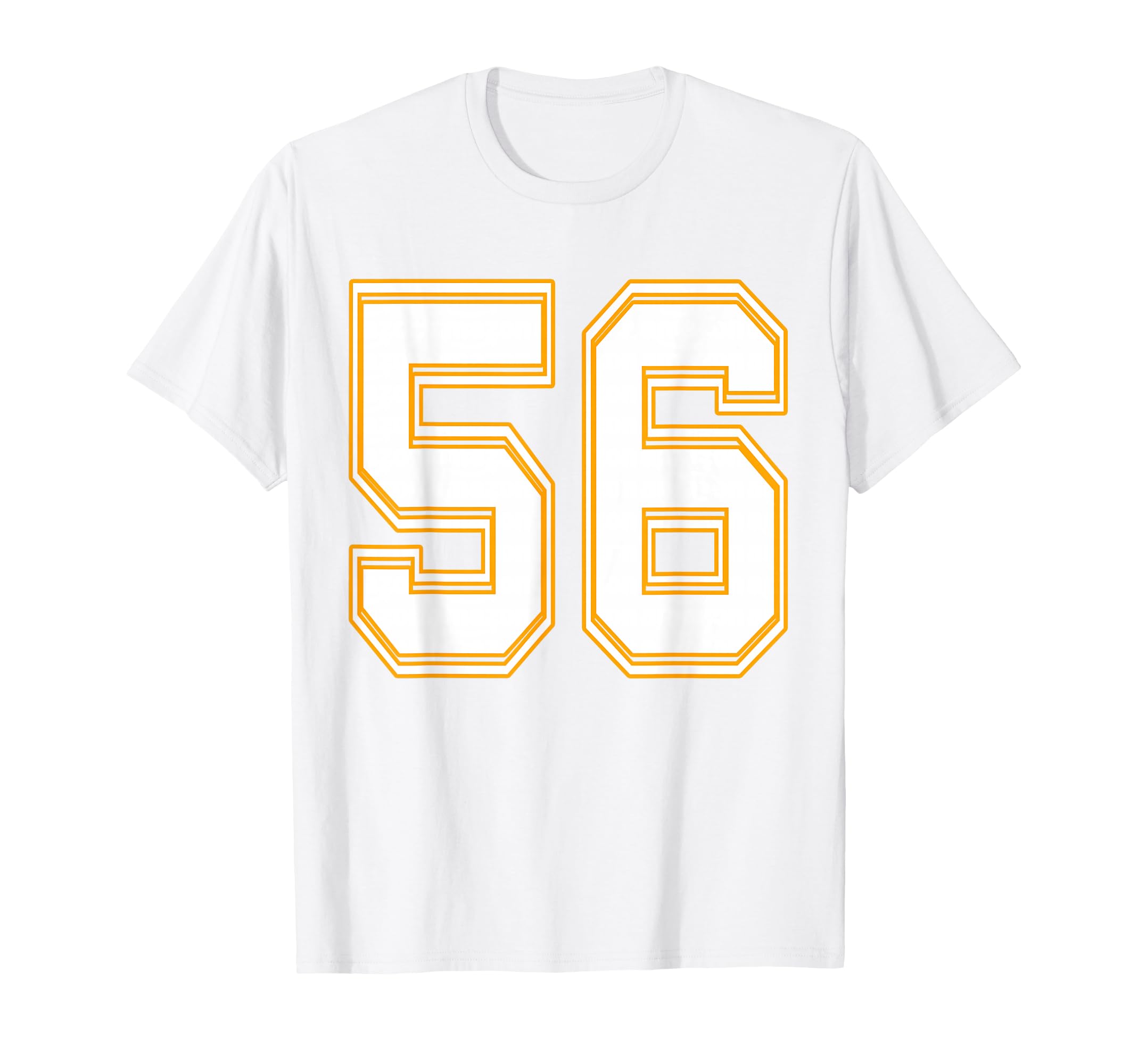 Number 56 Red Yellow White Football T-Shirt - Aesthetic Graphic Unisex - T-Shirt, Sweatshirt, Hoodie
