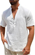 Linen for Men Casual Henley Beach Short Sleeve Hippie - Adult & Kids T-Shirts, Sweatshirts & Hoodies apparel design preview 1