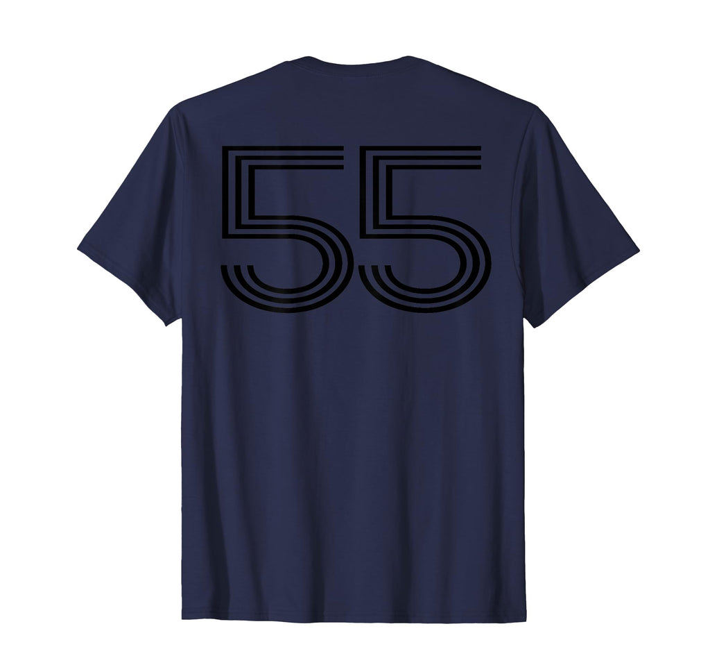 Number 55 Baseball Football Soccer Back T-Shirt - Unique Graphic Unisex - T-Shirt, Sweatshirt, Hoodie