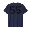 Number 55 Baseball Football Soccer Back T-Shirt - Unique Graphic Unisex - T-Shirt, Sweatshirt, Hoodie