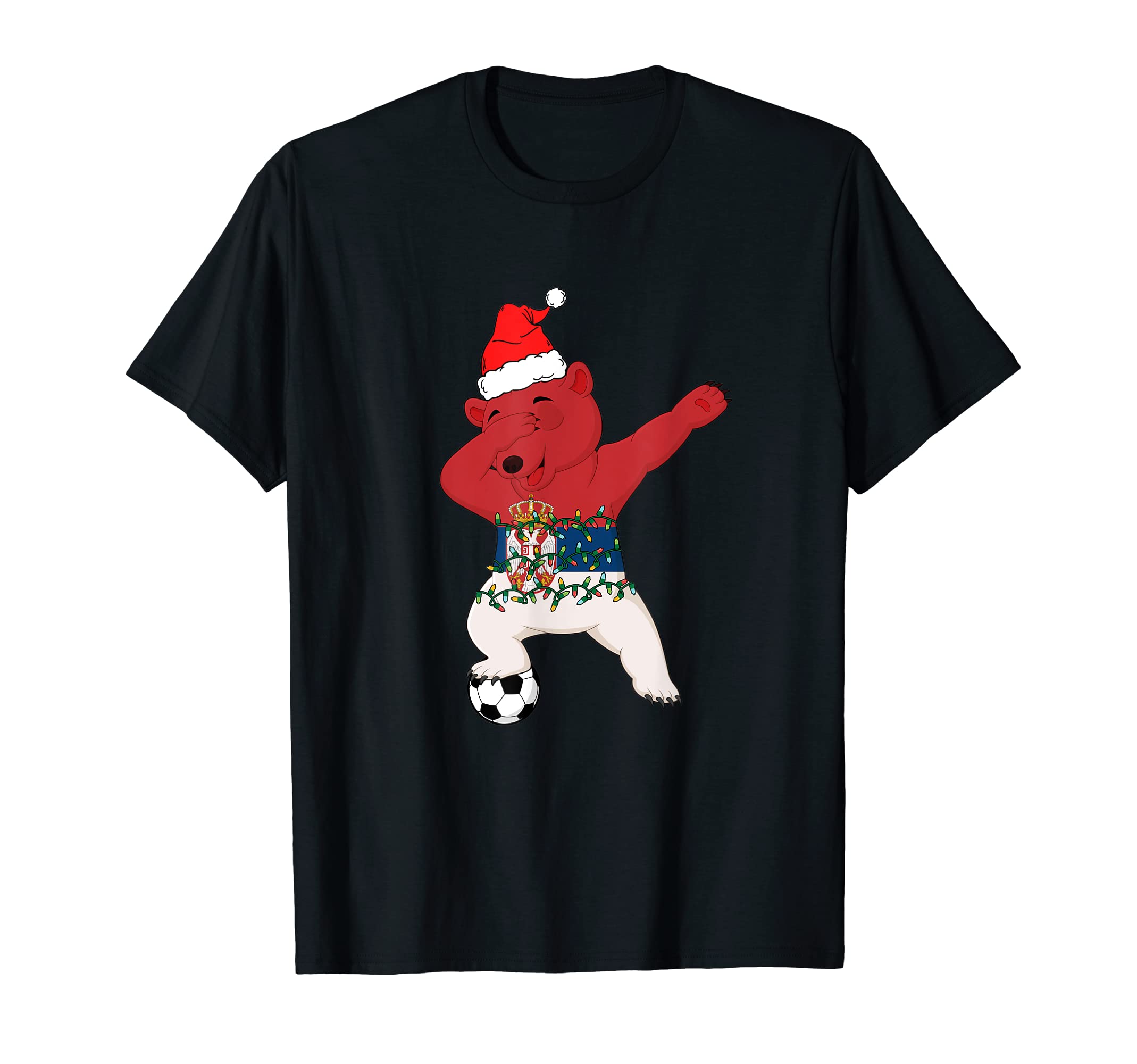 Soccer Dabbing Polar Bear Hat Lights T-Shirt - Unique Graphic Men Women - T-Shirt, Sweatshirt, Hoodie