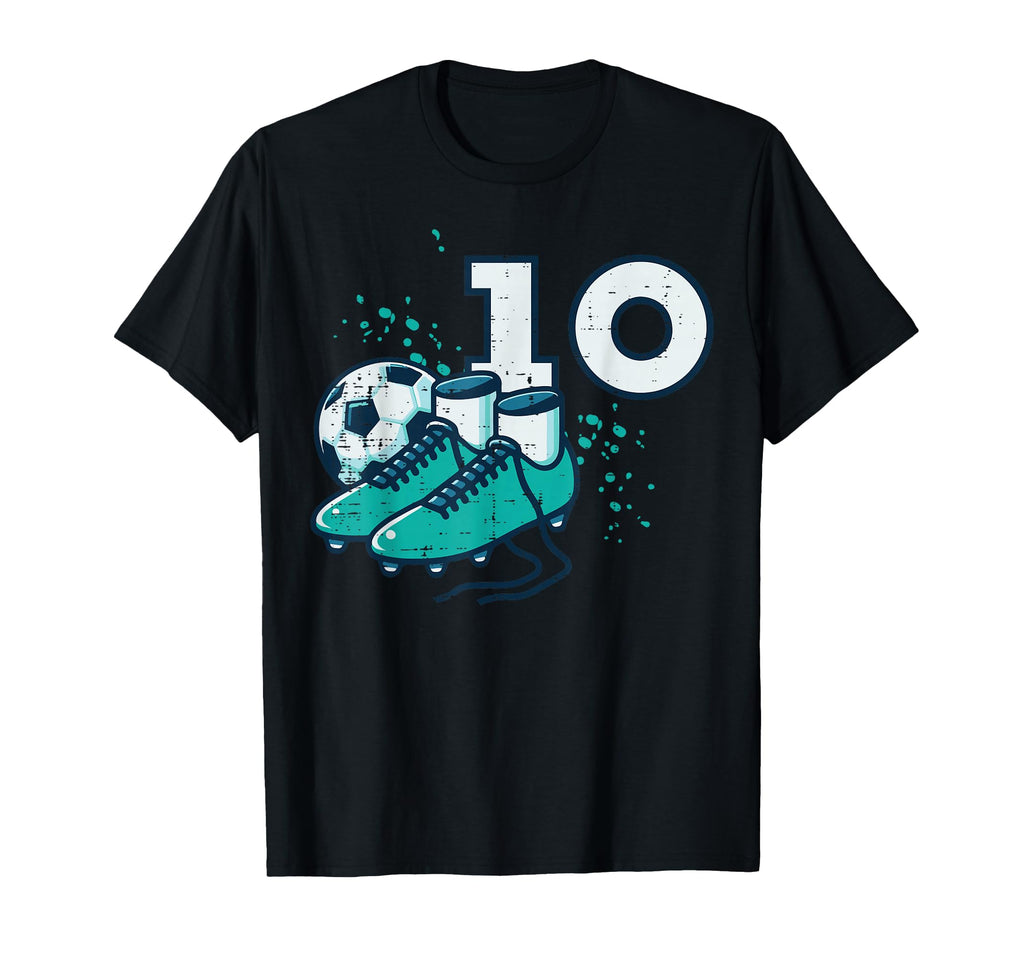 10Th Birthday Soccer Ball Shoes T-Shirt - Minimalist Print Men Women - T-Shirt, Sweatshirt, Hoodie