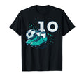 10Th Birthday Soccer Ball Shoes T-Shirt - Minimalist Print Men Women - T-Shirt, Sweatshirt, Hoodie