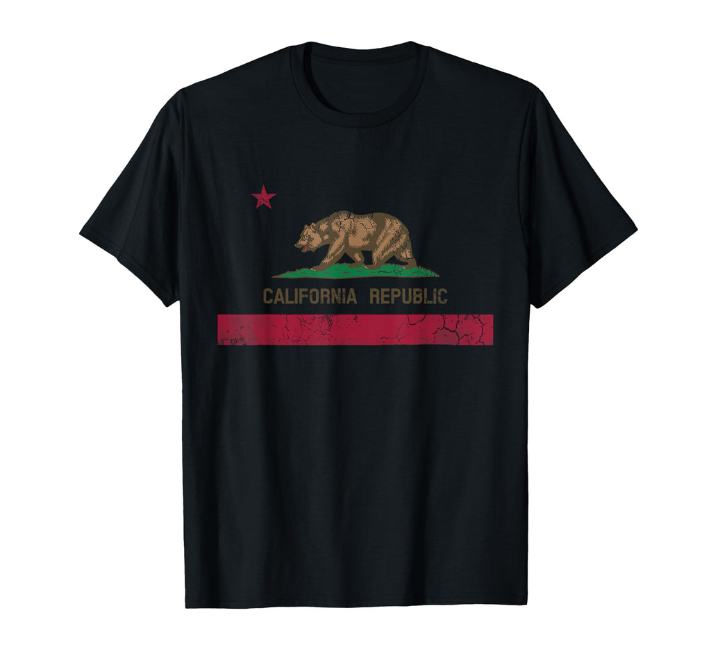 California Republic Flag State Fade T-Shirt - Trendy Graphic Unisex - T-Shirt, Sweatshirt, Hoodie