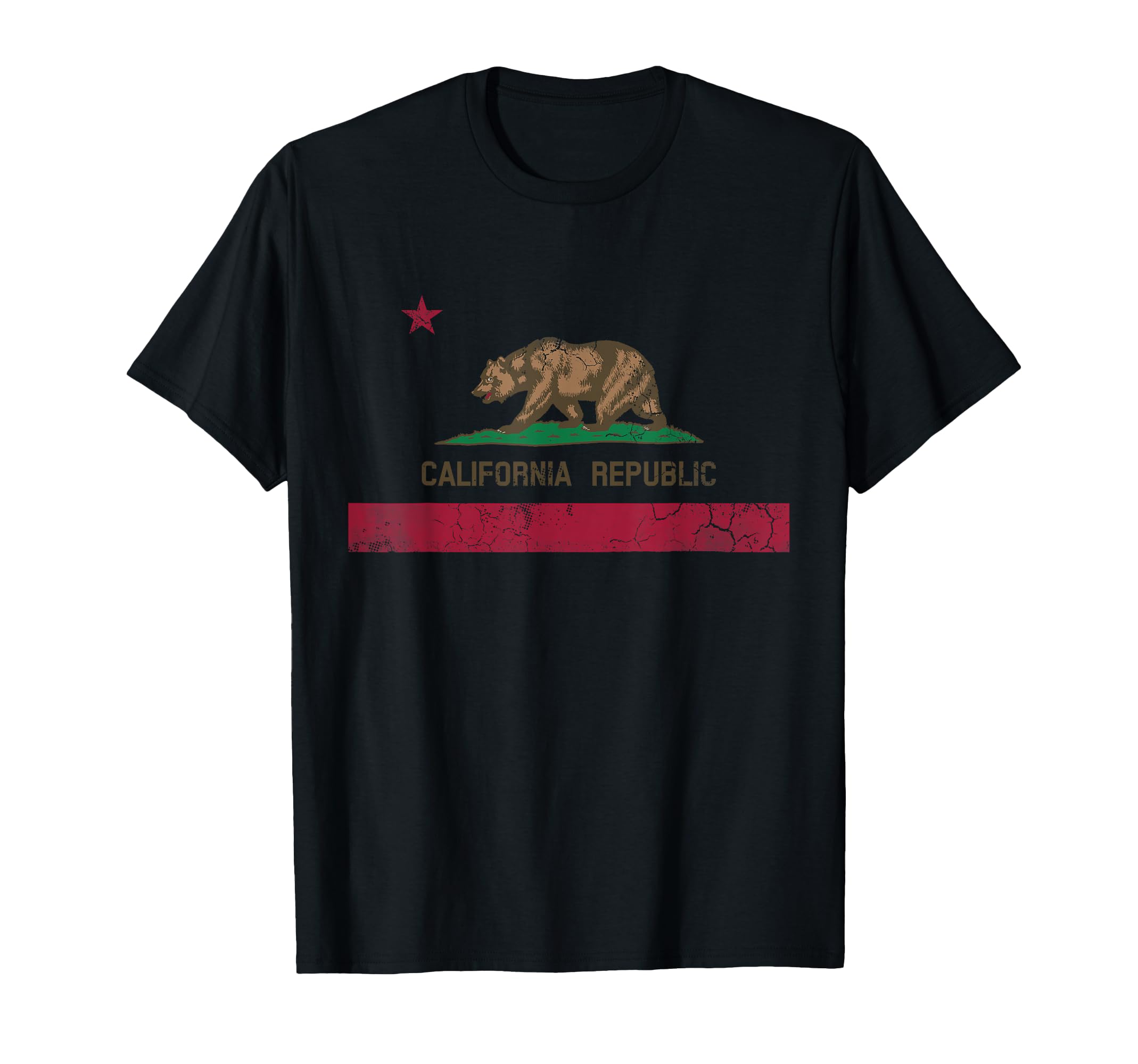 California Republic Flag State Fade T-Shirt - Trendy Graphic Unisex - T-Shirt, Sweatshirt, Hoodie