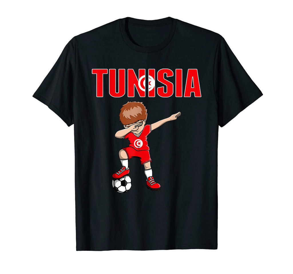 Dabbing Soccer Tunisia Soccer Fans T-Shirt - Graphic Print Men Women - T-Shirt, Sweatshirt, Hoodie