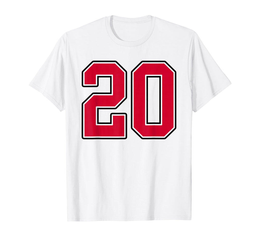 Red And Black Number 20 Jersey Player T-Shirt - Graphic Print Men Women - T-Shirt, Sweatshirt, Hoodie