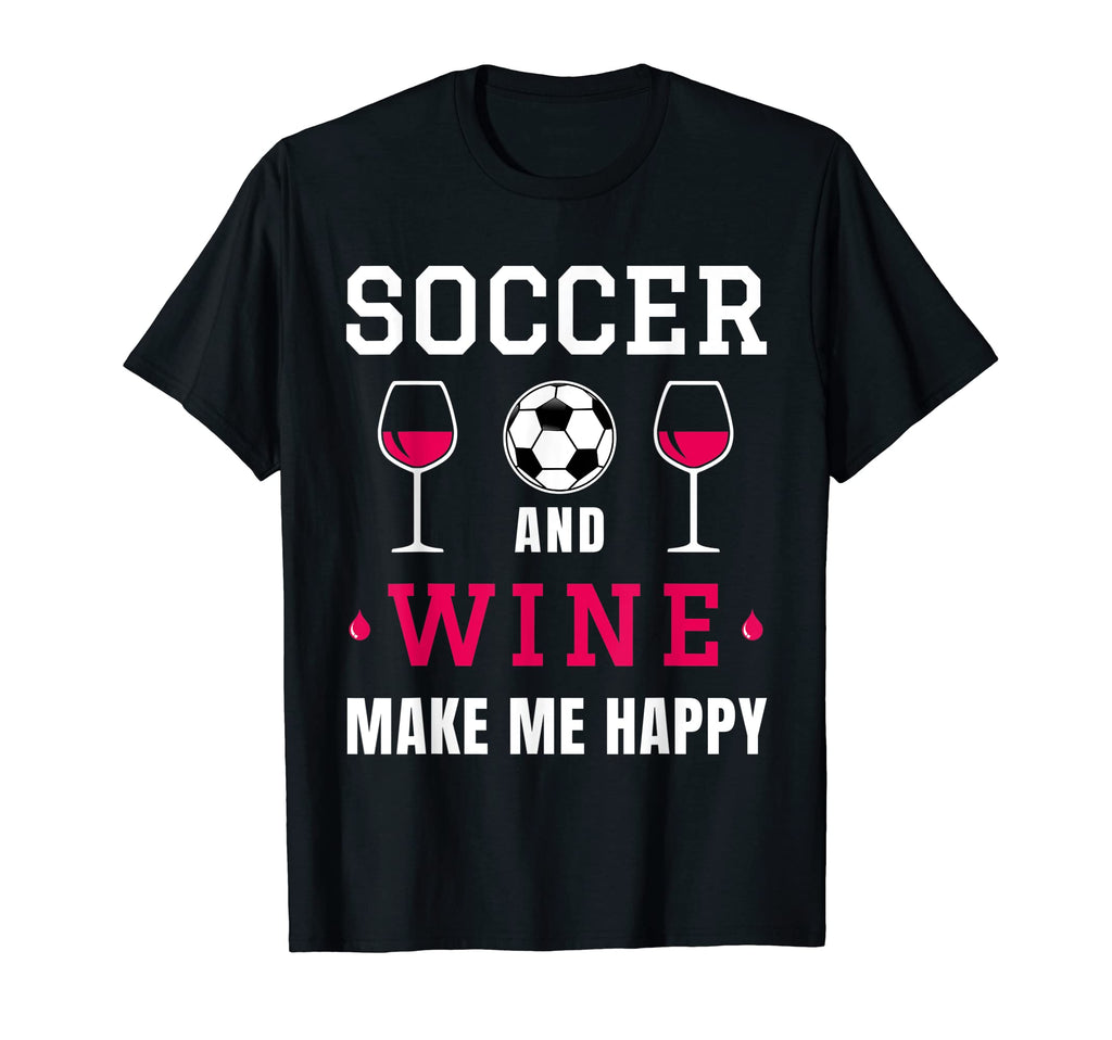 Soccer And Wine Happy Soccer Player T-Shirt - Minimalist Print Unisex - T-Shirt, Sweatshirt, Hoodie