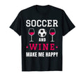 Soccer And Wine Happy Soccer Player T-Shirt - Minimalist Print Unisex - T-Shirt, Sweatshirt, Hoodie
