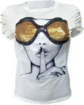 Womens Short Sleeve Sequined Tops O-Neck Funny - Adult & Kids T-Shirts, Sweatshirts & Hoodies apparel design preview 1