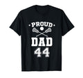 Proud Lacrosse Dad Number 44 Personalized T-Shirt - Graphic Print Unisex - T-Shirt, Sweatshirt, Hoodie