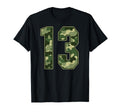 Camo 13 Jersey Number 13 Uniform Fan T-Shirt - Unique Graphic for Adults - T-Shirt, Sweatshirt, Hoodie