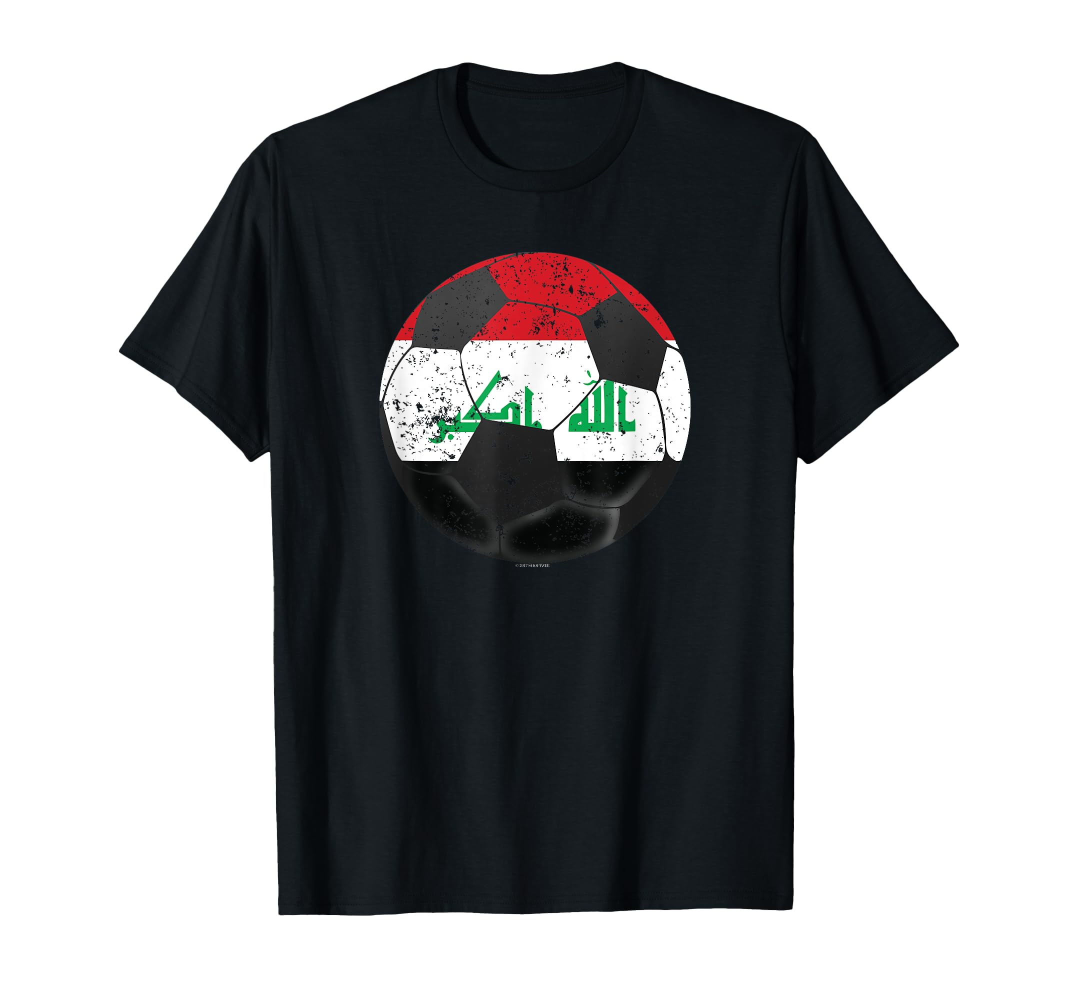 Soccer Ball Iraq Flag Iraqi Flag T-Shirt - Casual Everyday Wear Men Women - T-Shirt, Sweatshirt, Hoodie