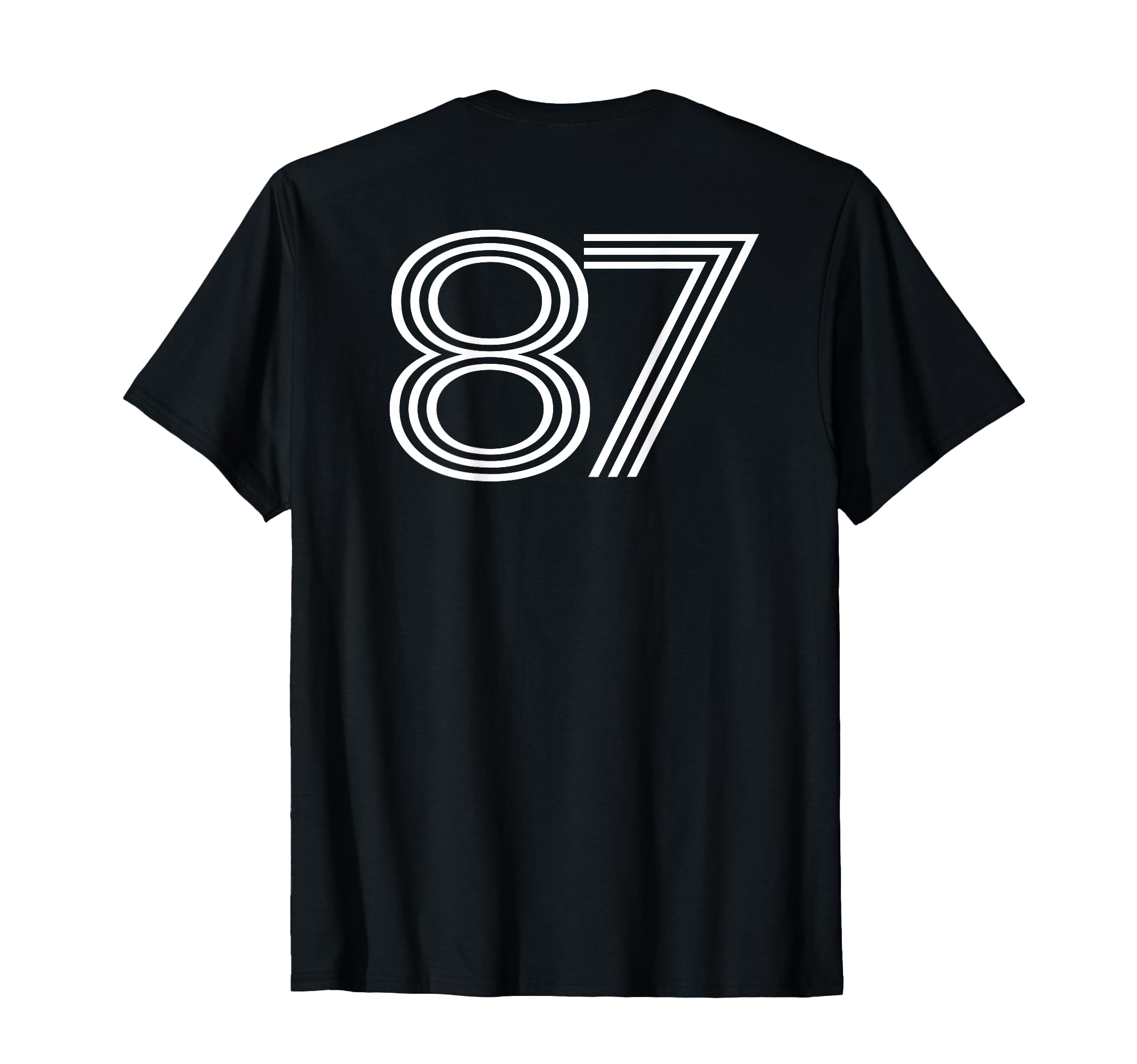 Number 87 Baseball Football Soccer Back T-Shirt - Minimalist Print Unisex - T-Shirt, Sweatshirt, Hoodie