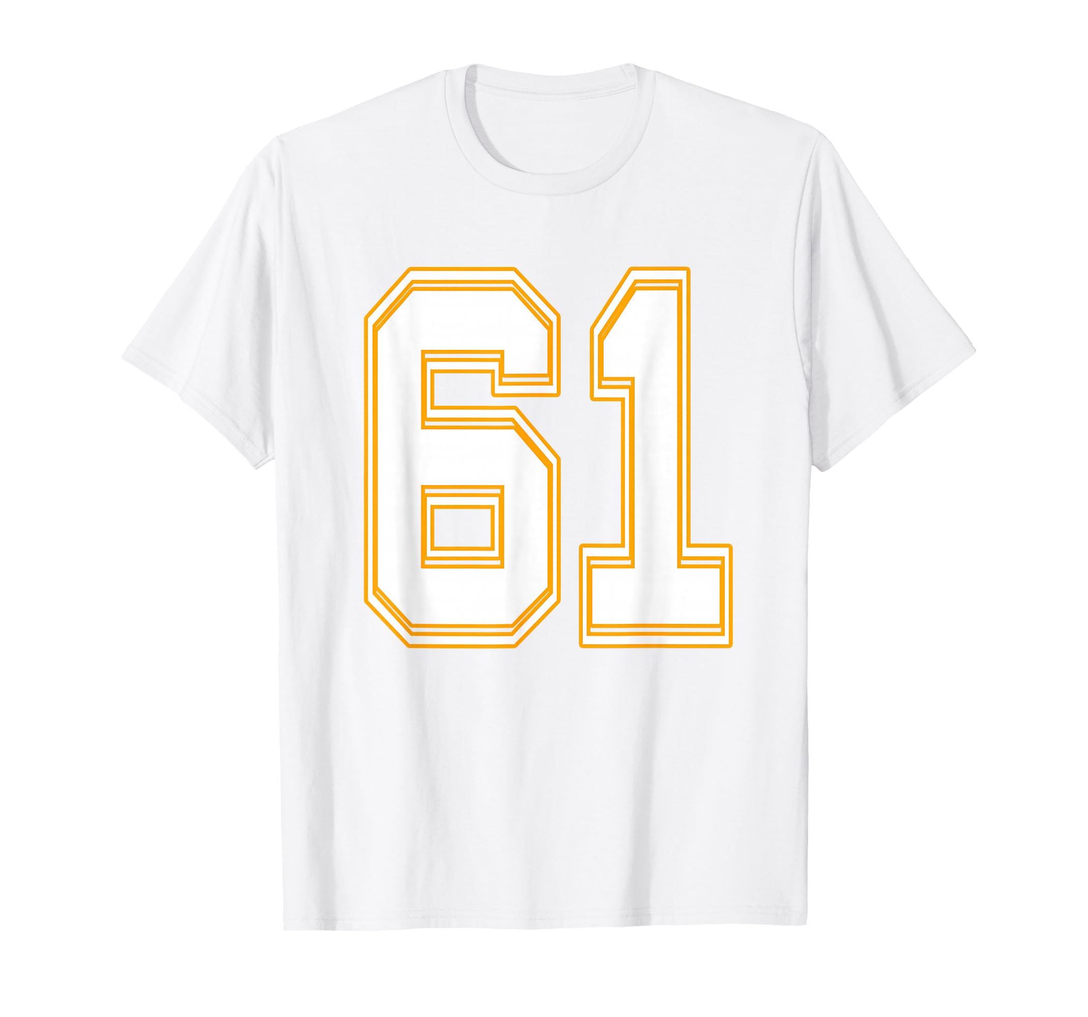 Number 61 Red Yellow White Football T-Shirt - Minimalist Print Unisex - T-Shirt, Sweatshirt, Hoodie