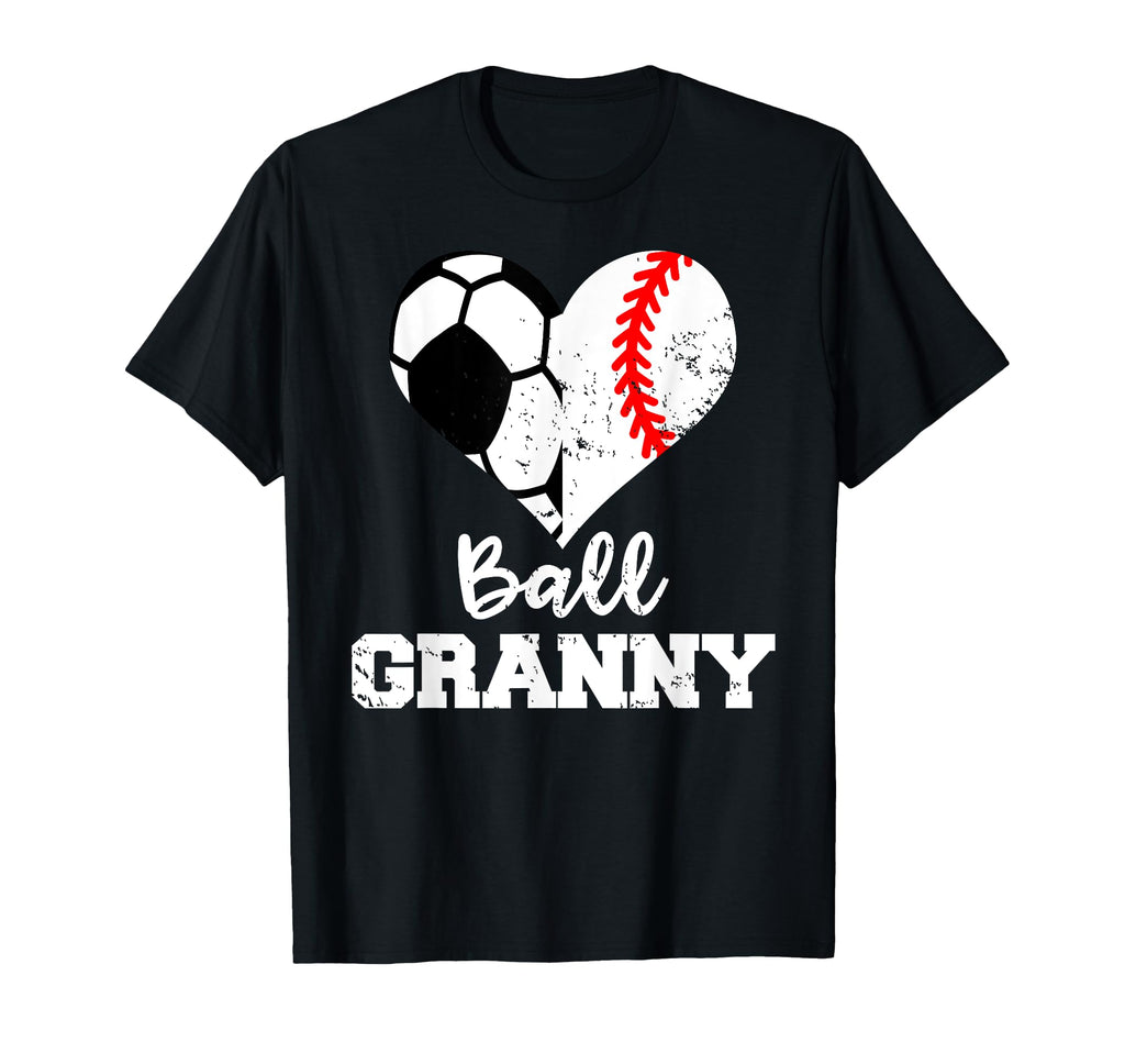 Ball Granny Heart Funny Soccer Baseball T-Shirt - Custom Art Print Unisex - T-Shirt, Sweatshirt, Hoodie
