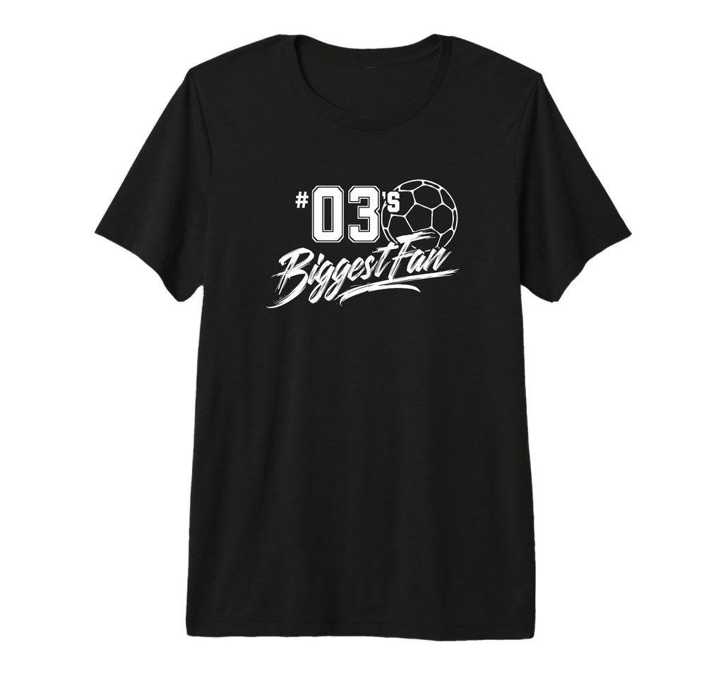 Number 03S Biggest Fan Soccer Player T-Shirt - Minimalist Print for Adults - T-Shirt, Sweatshirt, Hoodie