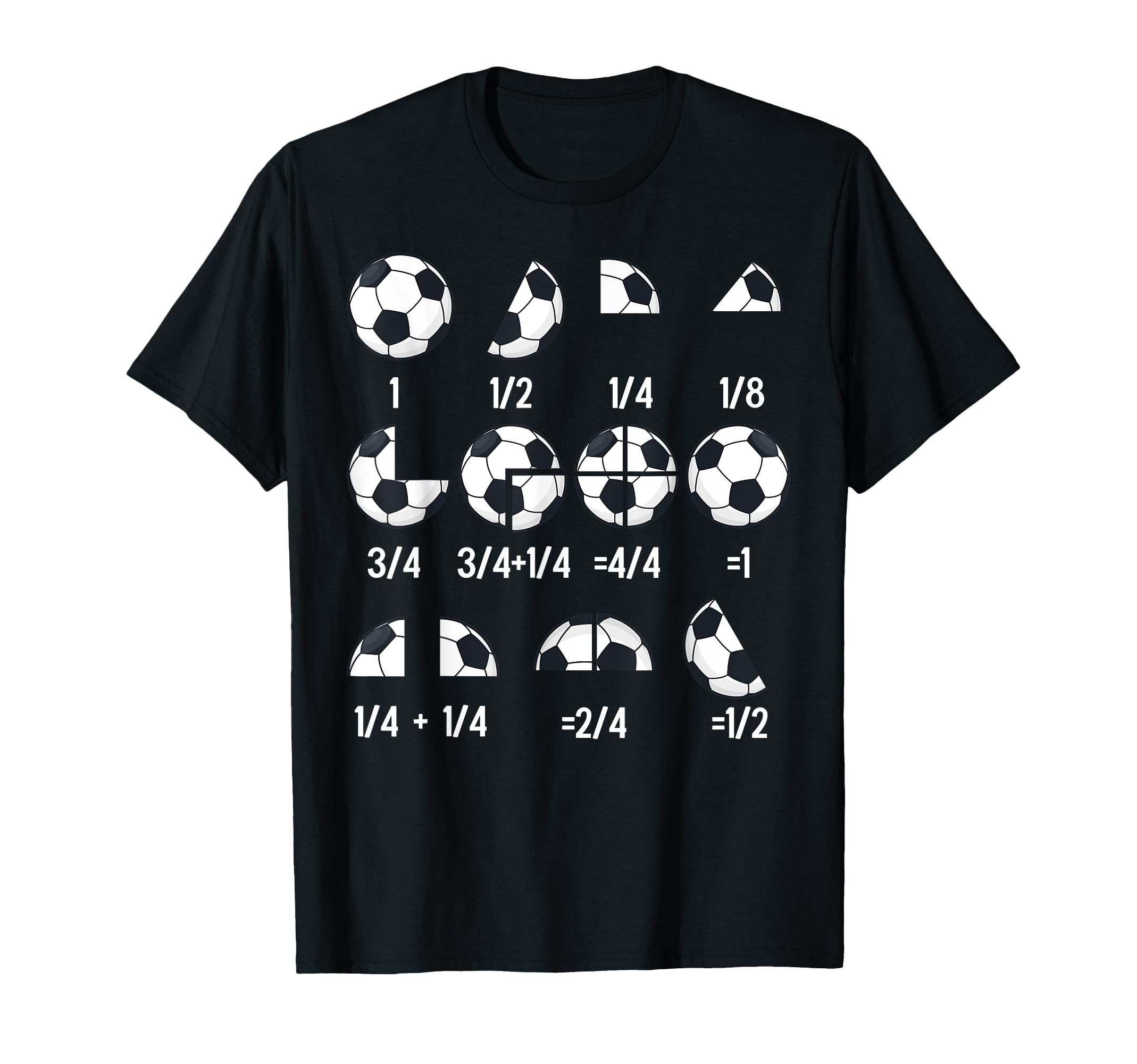 Math Fraction Soccer Teacher T-Shirt - Casual Everyday Wear for Adults - T-Shirt, Sweatshirt, Hoodie