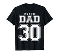 Custom Proud Volleyball Dad Number 30 T-Shirt - Novelty Apparel Unisex - T-Shirt, Sweatshirt, Hoodie