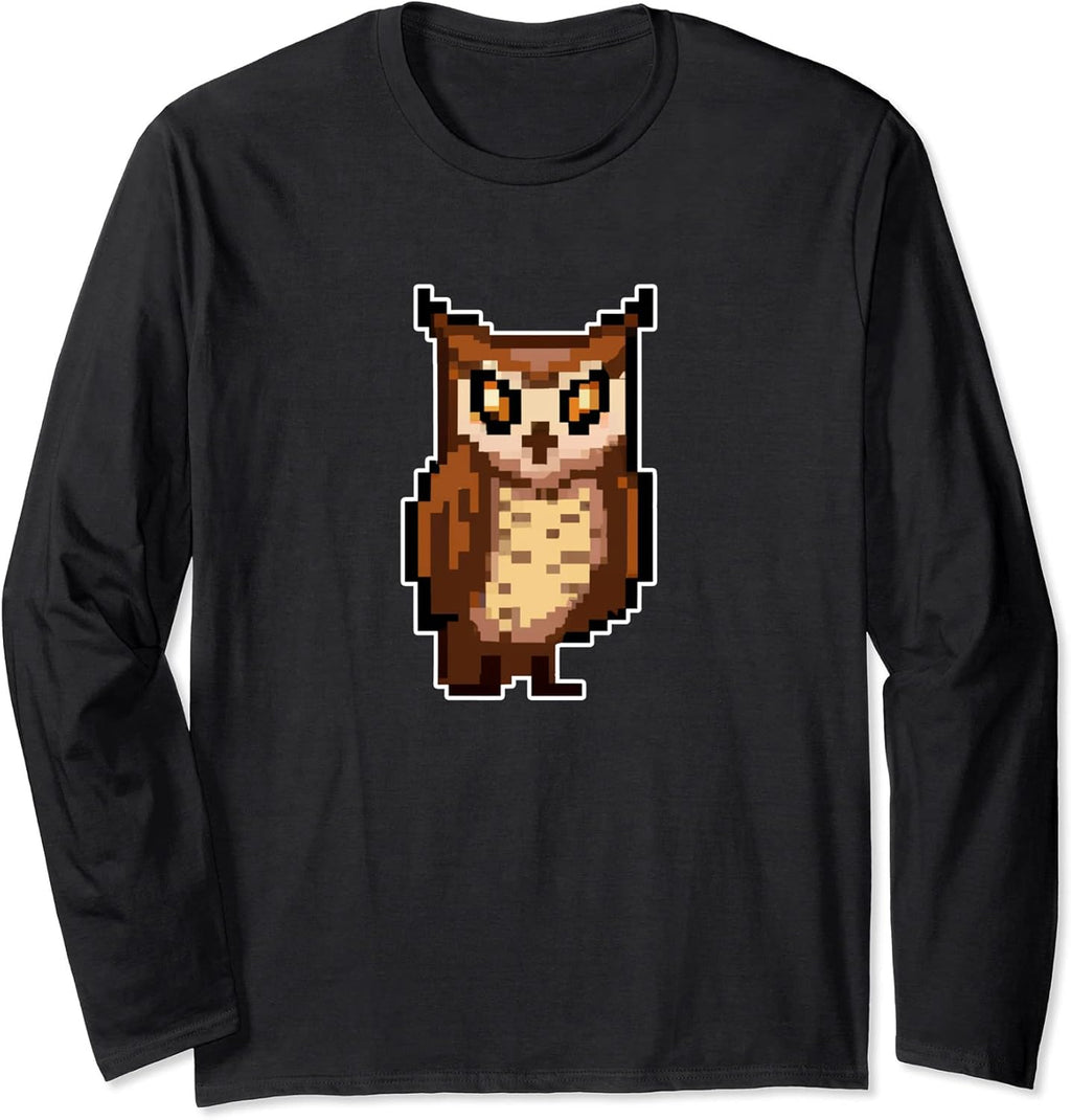 Owl Pixel Art Retro Gaming Style - Adult & Kids T-Shirts, Sweatshirts & Hoodies apparel design preview 1