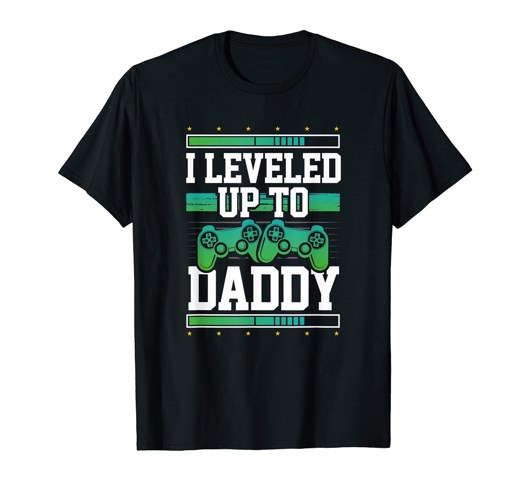 Pregnancy Announcement Leveled Up To Daddy T-Shirt - Graphic Print Unisex - T-Shirt, Sweatshirt, Hoodie