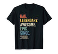 Dad Legendary Awesome Epic Since 2008 T-Shirt - Graphic Print Men Women - T-Shirt, Sweatshirt, Hoodie