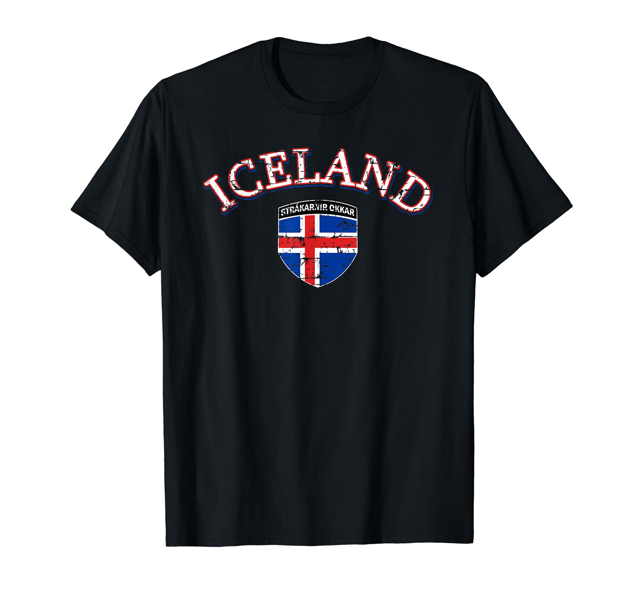 Iceland Football Distressed Soccer T-Shirt - Minimalist Print Men Women - T-Shirt, Sweatshirt, Hoodie