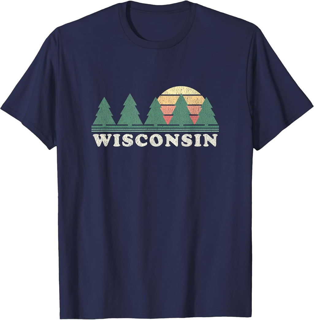 Wisconsin WI Vintage Graphic Retro 70s Design - Adult & Kids T-Shirts, Sweatshirts & Hoodies apparel design preview 1