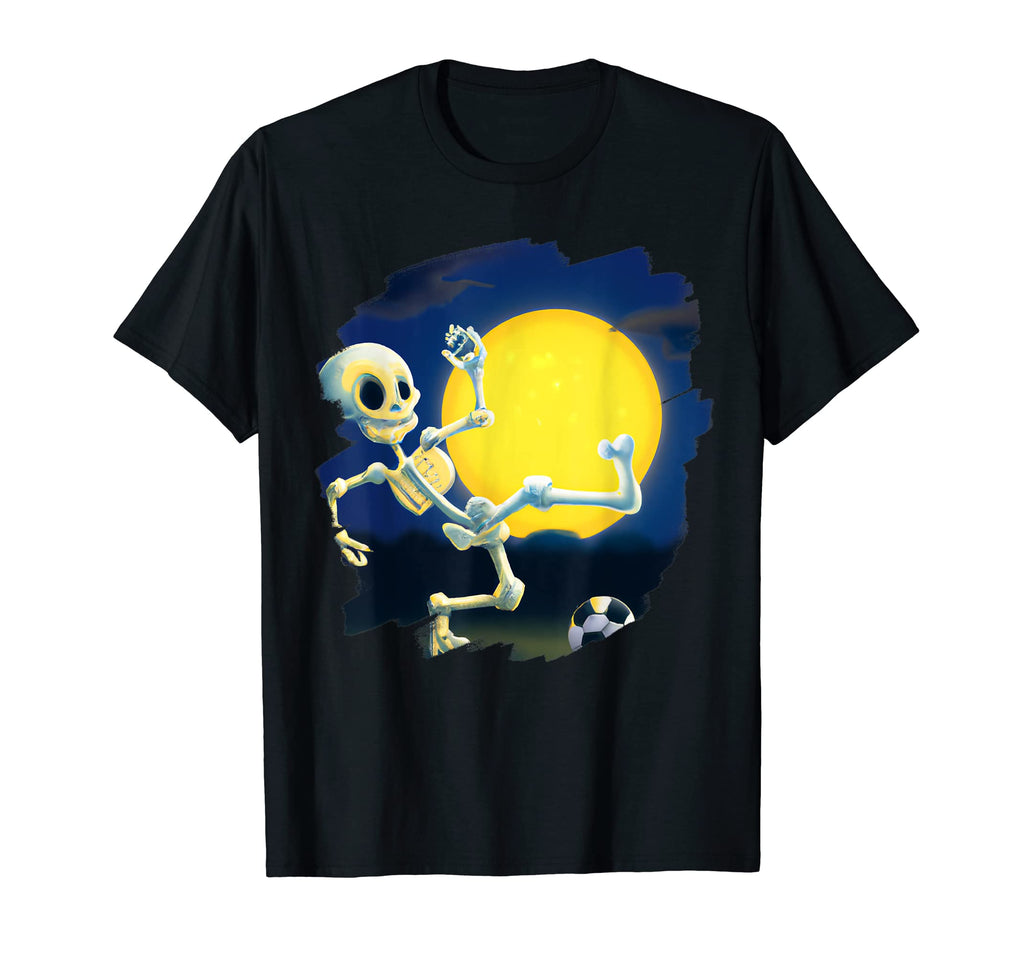 Skeleton Playing Soccer Funny Halloween T-Shirt - Graphic Print for Adults - T-Shirt, Sweatshirt, Hoodie