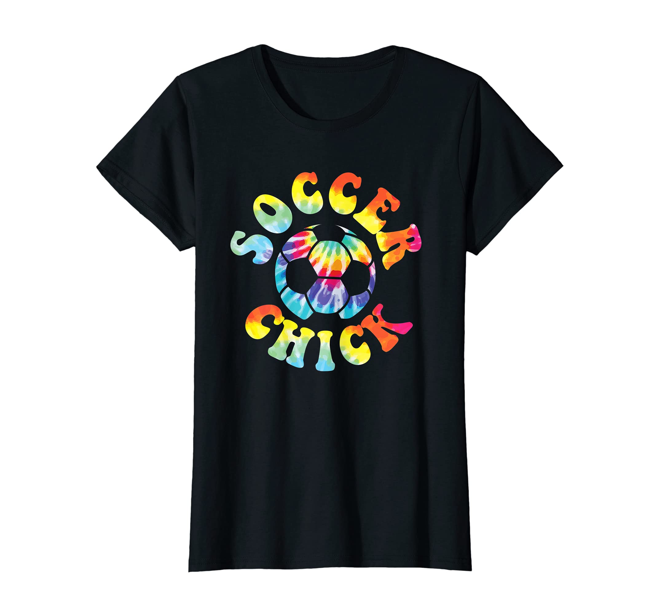 Soccer Chick Tie Dye Seventies T-Shirt - Fun Novelty Design for Adults - T-Shirt, Sweatshirt, Hoodie