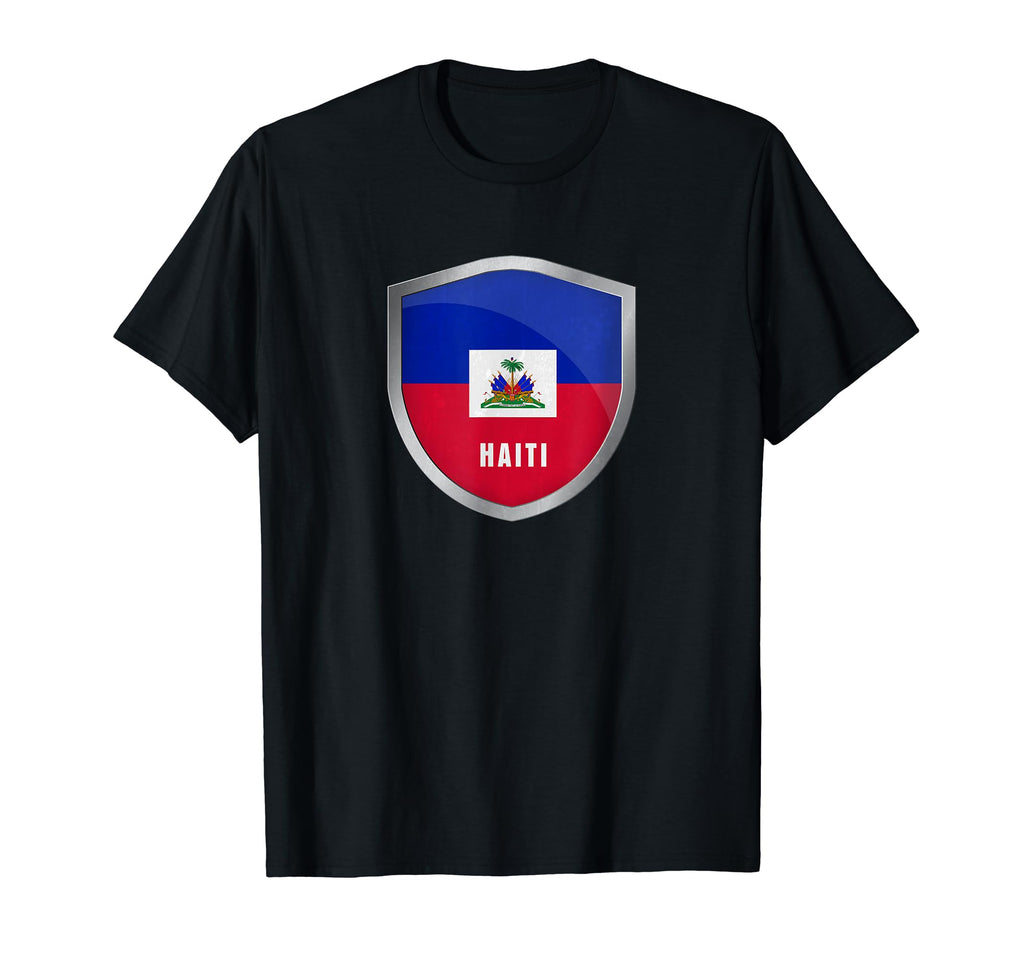 Haiti Flag Badge Soccer Fans Jersey T-Shirt - Minimalist Print for Adults - T-Shirt, Sweatshirt, Hoodie