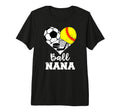 Ball Nana Heart Funny Soccer Softball T-Shirt - Custom Art Print Unisex - T-Shirt, Sweatshirt, Hoodie