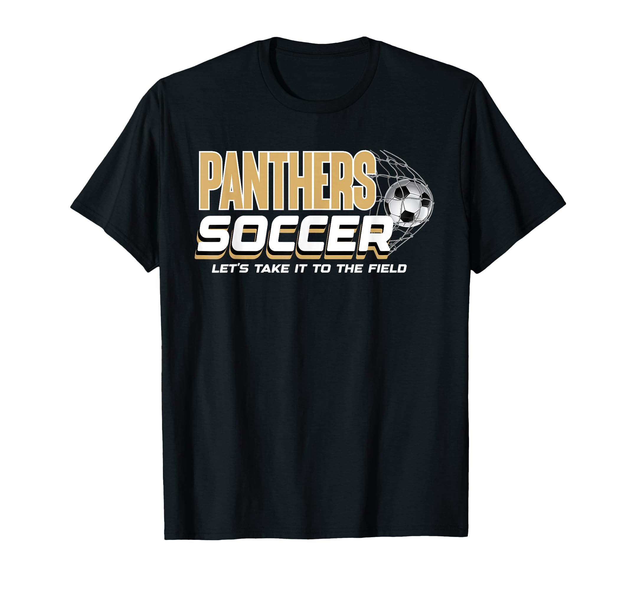 Gold Panthers Soccer Mom Game Day Sports T-Shirt - Custom Art Print Unisex - T-Shirt, Sweatshirt, Hoodie