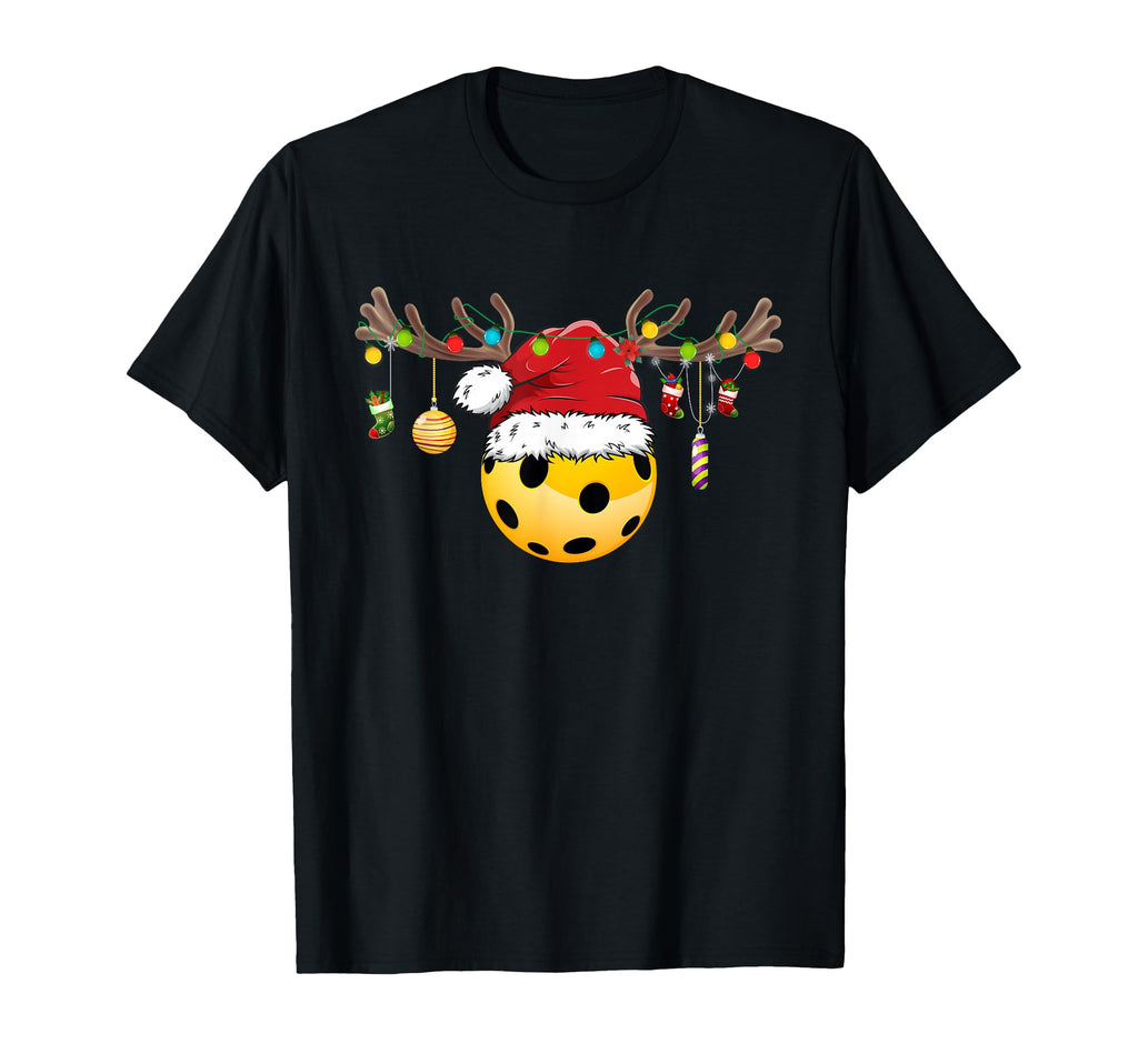 Pickleball Reindeer Santa Hat Ornaments T-Shirt - Graphic Print for Adults - T-Shirt, Sweatshirt, Hoodie