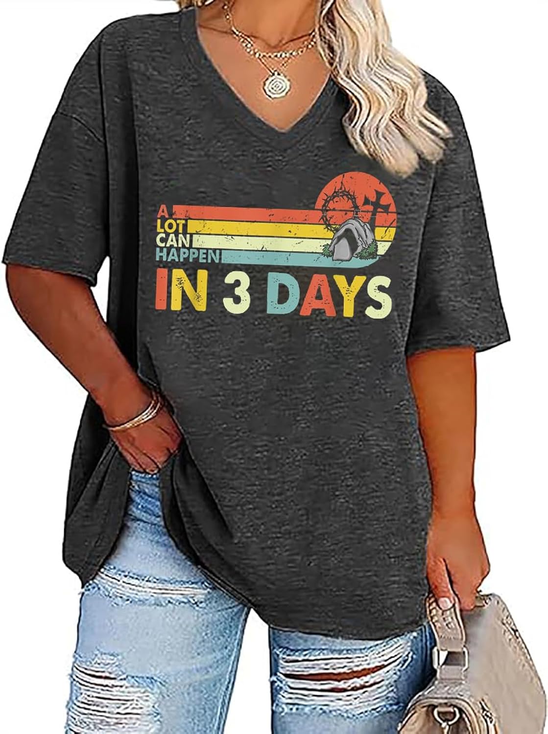 Plus Size Christian Women Retro Inspirational Graphic - Adult & Kids T-Shirts, Sweatshirts & Hoodies apparel design preview 1
