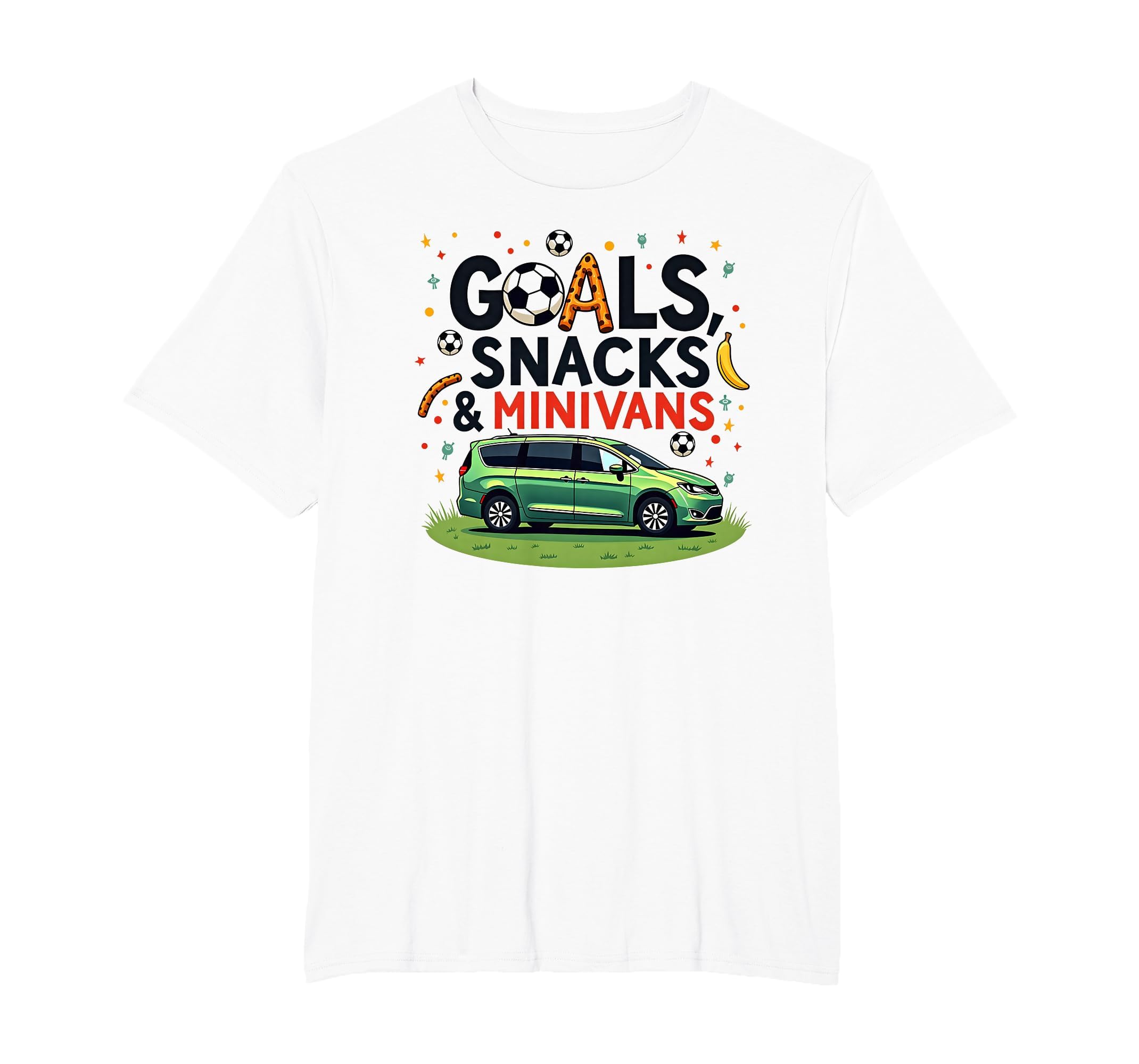 Goals Snacks Minivans Soccer Mom T-Shirt - Minimalist Print for Adults - T-Shirt, Sweatshirt, Hoodie