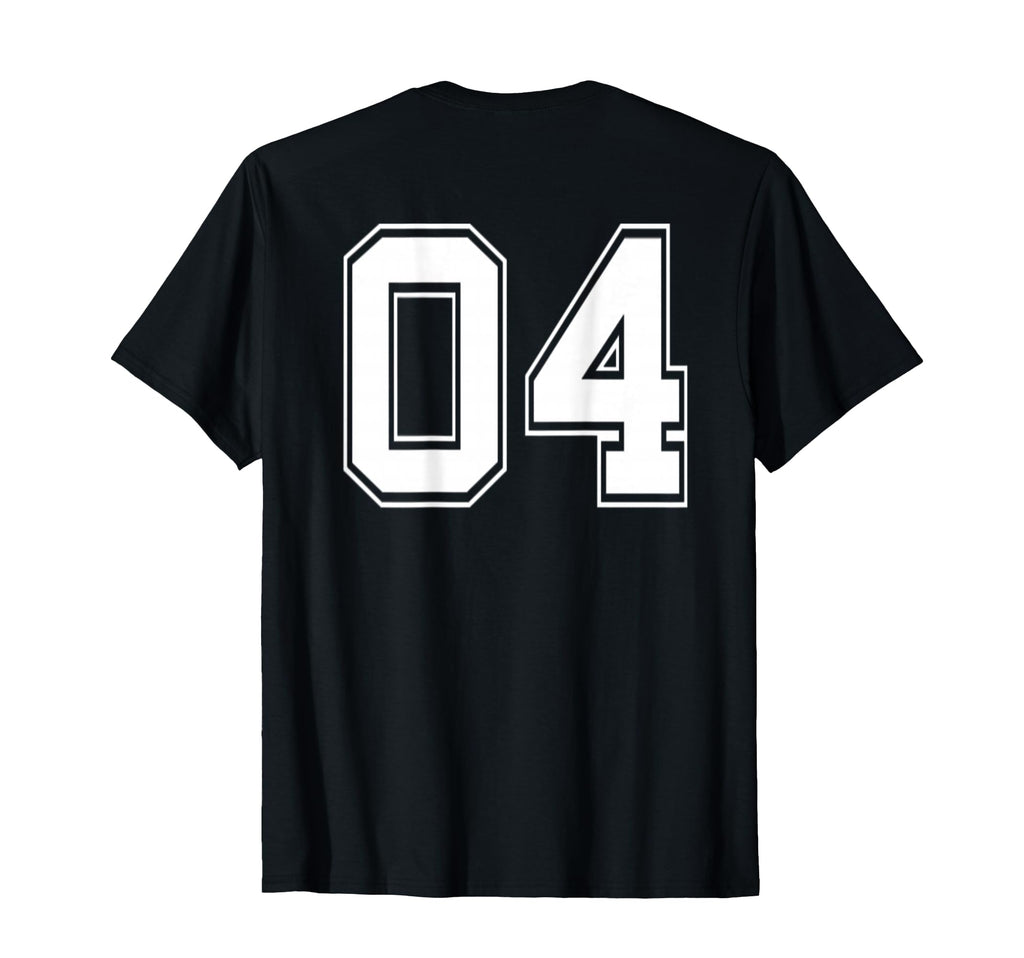 Number 04 Football Baseball Soccer T-Shirt - Custom Art Print Unisex - T-Shirt, Sweatshirt, Hoodie